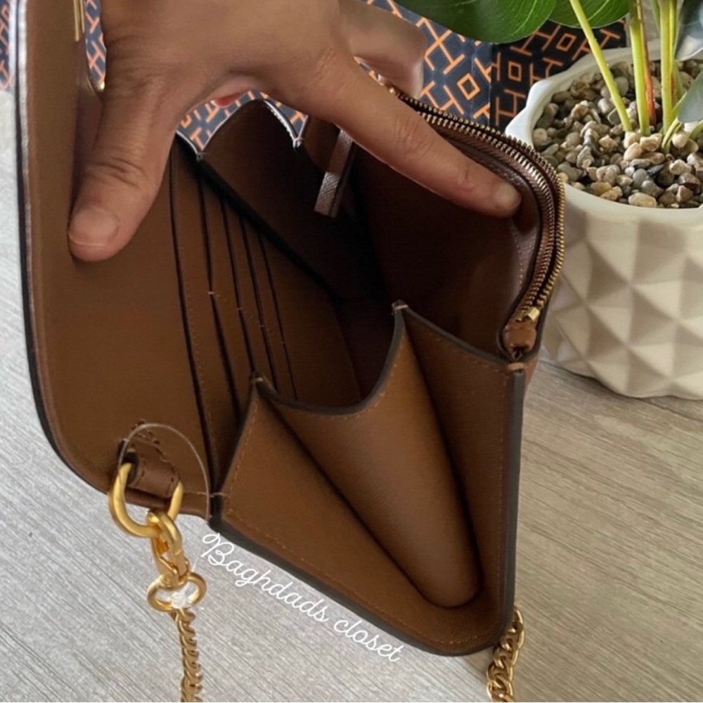 New,Tory Burch emerson chain crossbody wallet - Picture 6 of 10